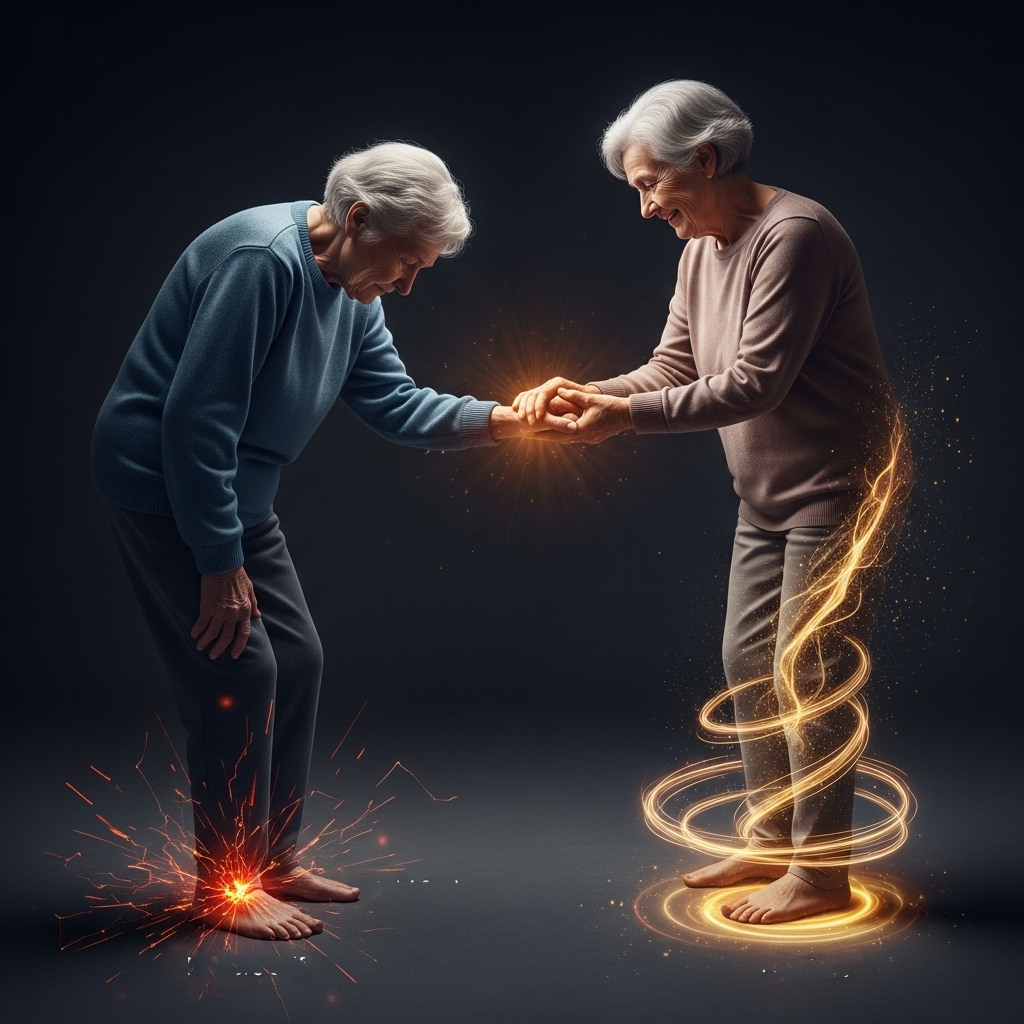 Person walking comfortably after neuropathy relief